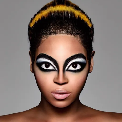 Image similar to bee with human face resembling beyonce