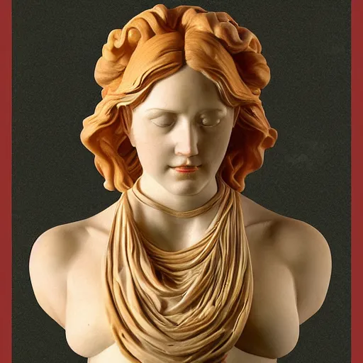 Prompt: beautiful lifelike award winning marble statue bust of big mac hamburger trending on art station artgerm greg rutkowski alphonse mucha museum quality cinematic atmospheric