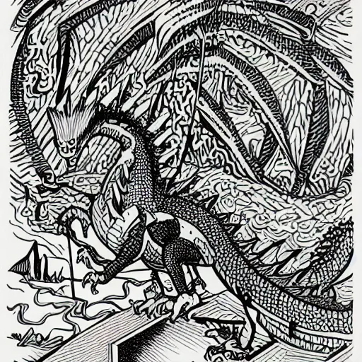 Image similar to mcbess illustration of a dragon, colorful!!!