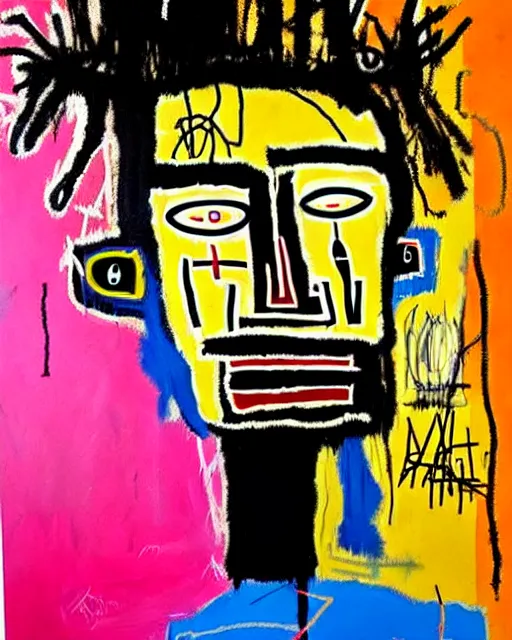 Image similar to stunning realistic portrait by jean - michel basquiat