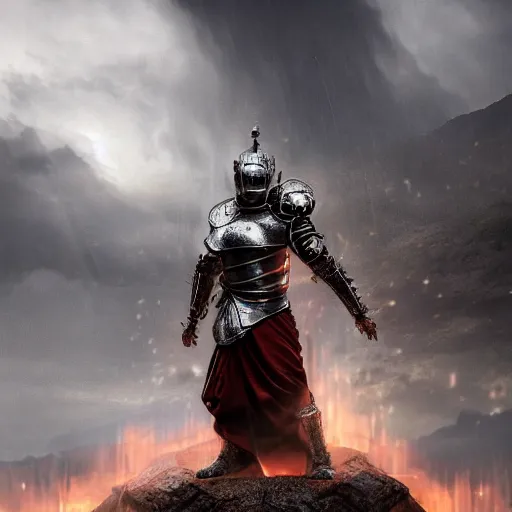 Prompt: full body pose, hyperrealistic photograph of a monk manipulating thunder standing upright wearing knight armour, dim volumetric lighting, 8 k, octane beautifully detailed render, extremely hyper detailed, intricate, epic composition, cinematic lighting, masterpiece, trending on artstation, very very detailed, stunning, hdr, smooth, sharp focus, high resolution, award winning photo