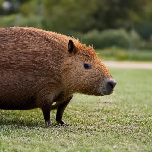 Image similar to a capybara playing drums