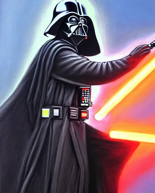 Image similar to pastel painting portrait of darth vader force choking a man, high production value, intricate details, high resolution, hdr, high definition, masterpiece, realistic, ultrarealistic, highly detailed, hd, sharp focus, non blurry, sharp, smooth