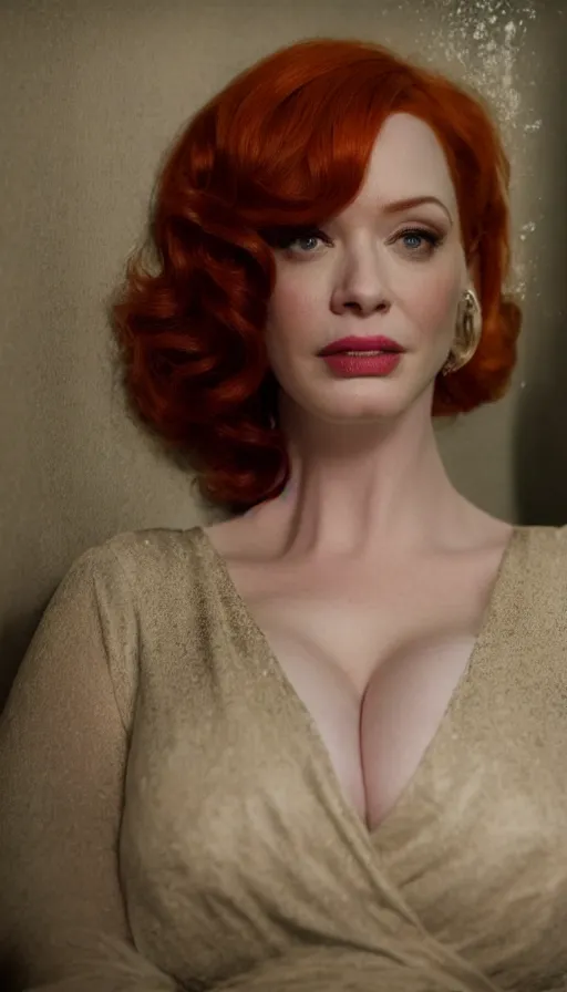 Image similar to Christina Hendricks in Madmen, perfectly-centered-photograph of Christina Hendricks, film still, sweaty, insane detail, intricate, highly detailed, Zeiss Lens, DSLR photography, smooth, sharp focus, Unreal Engine 5, Octane Render, Redshift, 8K