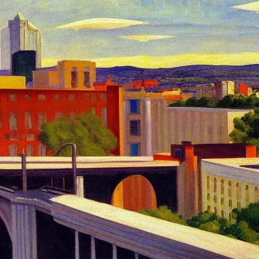 Prompt: painting of Austin Texas by Edward hopper