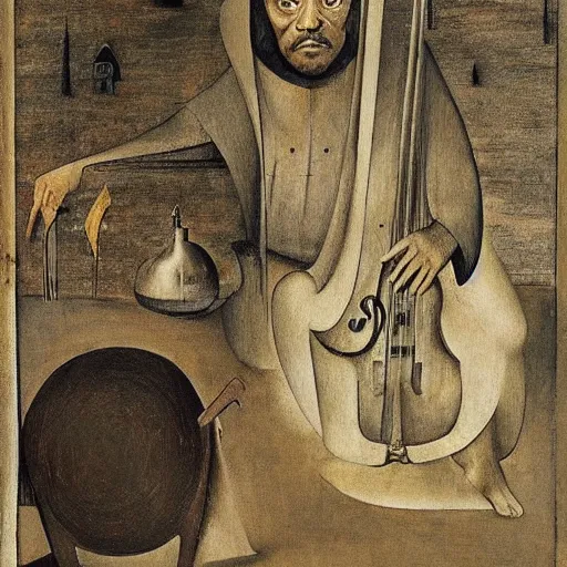 Prompt: charles mingus by hieronymus bosch