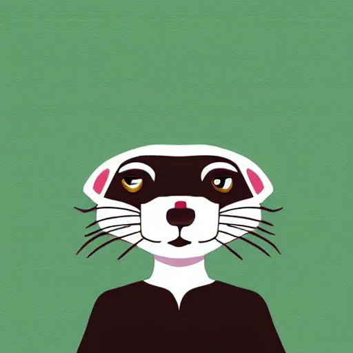 Prompt: ferret programmer, avatar image, digital art, minimalism