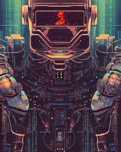 Image similar to robot, character portrait, portrait, close up, concept art, intricate details, highly detailed, sci - fi poster, cyberpunk art, in the style of disney, katsuhiro otomo