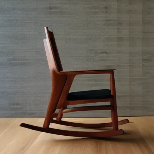 Image similar to a beautiful modern light wood rocking chair | detailed furniture | handmade minimalistic chair / dining chair / modern / mid century modern / hardwood / lounge