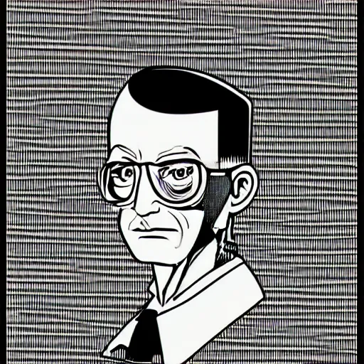 Image similar to DB Cooper, line vector art