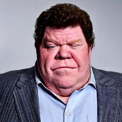 Image similar to live-action-Wario-hollywood movie casting, played by George Wendt, posing for poster photography