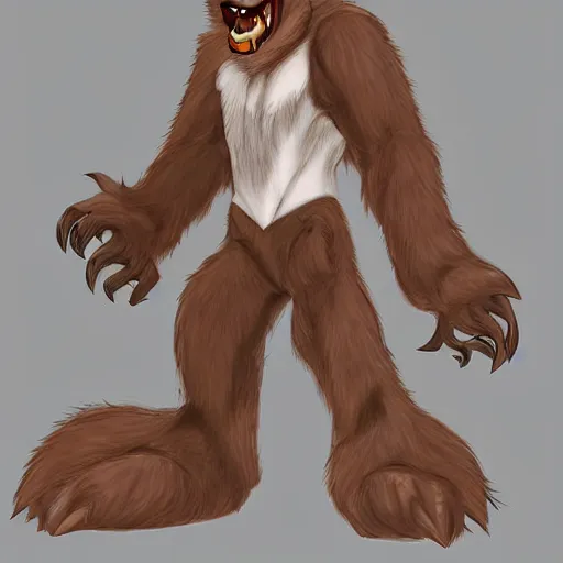 Prompt: a werewolf, fursona!!!! by don bluth, by kawacy, trending on artstation, full body