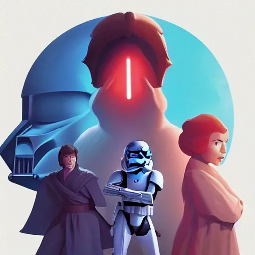 Image similar to face icon stylized minimalist star wars : episode v - the empire strikes back 1 9 8 0, loftis, cory behance hd by jesper ejsing, by rhads, makoto shinkai and lois van baarle, ilya kuvshinov, rossdraws global illumination