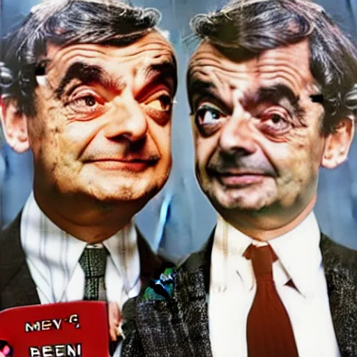 Prompt: a meme about mr. bean and jellybeans