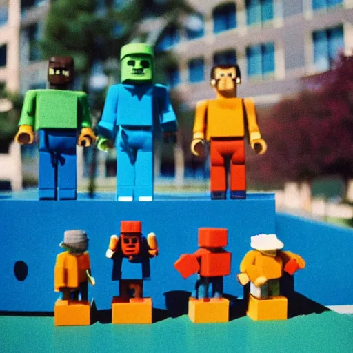 35 mm photo of block figures looking like roblox, Stable Diffusion