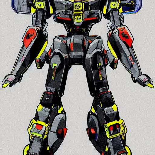 Prompt: Masamune Shirow style mecha power suit desigsn trending on art station