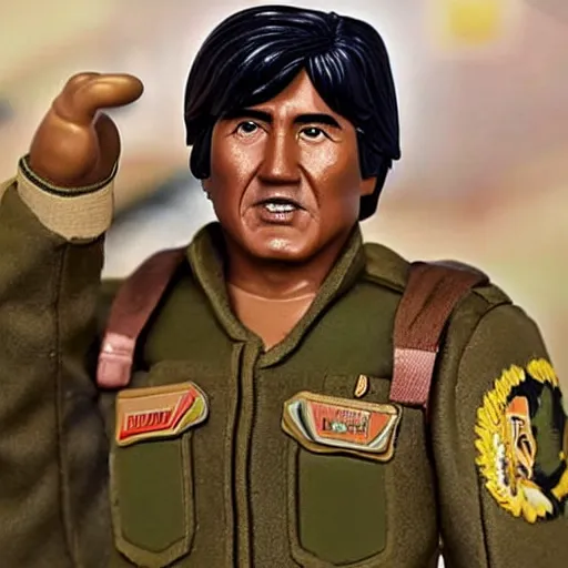 Image similar to Evo Morales as a g.i. joe action figure