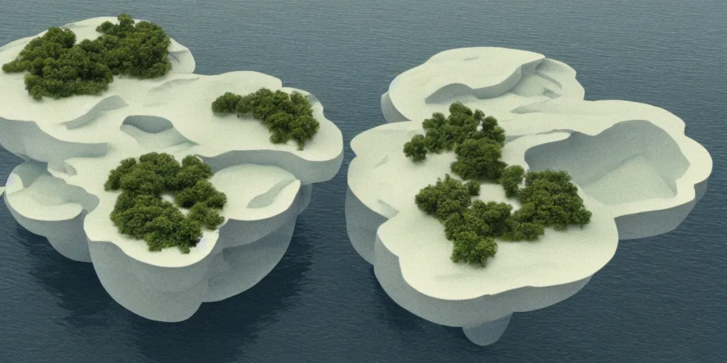 Prompt: Floating Islands by Julien Gauthier on artstation
