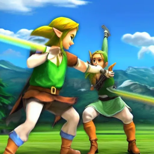 Image similar to real photo, zelda dancing salsa with link, hyper realistic