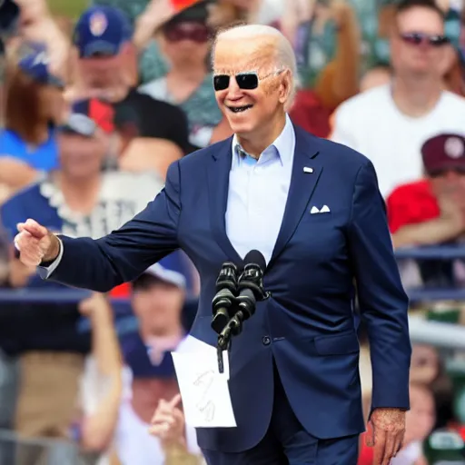 Prompt: Joe Biden wearing a backwards baseball cap