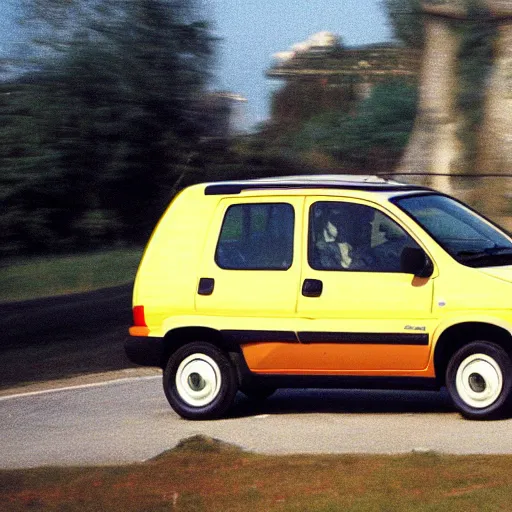 Prompt: photo of a fiat panda from the nineties