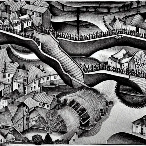 Image similar to Escher landscape