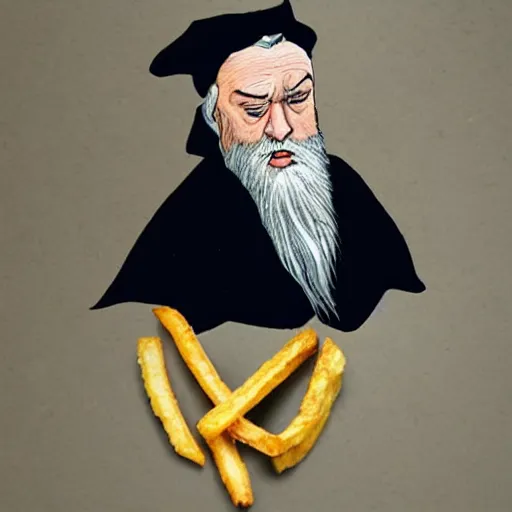 Image similar to albus dumbledore in the shape of a french fry