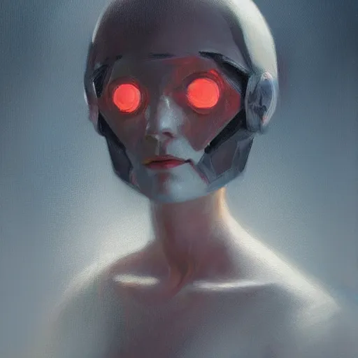 Prompt: ethereal robot portrait concept art oil painting by jama jurabaev, extremely detailed, brush hard, medium, artstation