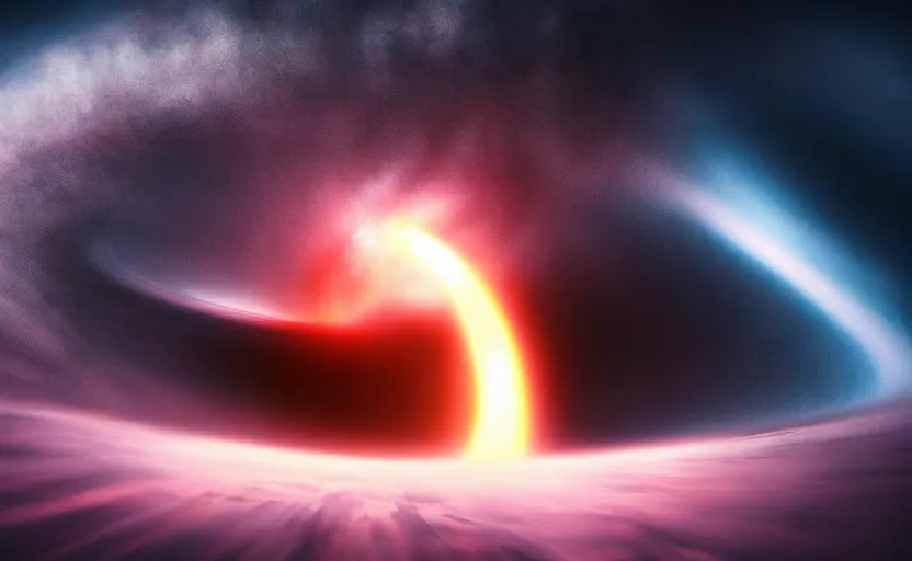 Prompt: Explosion of a black hole, cinematic shot, dramatic volumetric lighting, epic composition, 4K Ultra HD