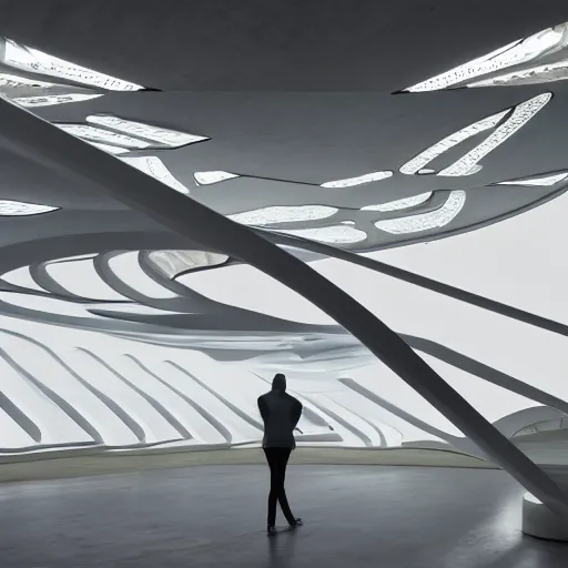 Prompt: raffaello moroder scissors building designed by zaha hadid, v ray, hd, futuristic