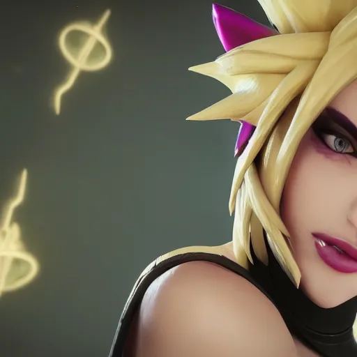 Image similar to still of pretty Riven (League of Legends) in KDA music video. 3d render, octane render, game art, realistic, highly detailed, trending on artstation, 4k, trending on artstation, pixar, cgsociety, unreal engine 5, redshift render, trending on artstation, blender, behance, cg