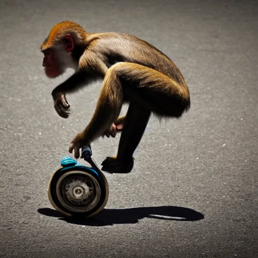 Prompt: monkey skater with helmet