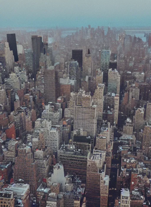 Prompt: a 2 8 mm macro aerial photo of new york city, splash art, movie still, bokeh, canon 5 0 mm, cinematic lighting, dramatic, film, photography, golden hour, depth of field, award - winning, anamorphic lens flare, 8 k, hyper detailed, 3 5 mm film grain, hazy