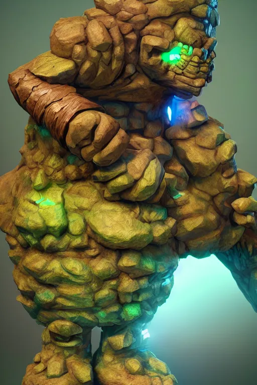 Image similar to zelda fantasy art giant golem troll wood rock, global illumination ray tracing hdr fanart arstation by sung choi and eric pfeiffer and gabriel garza and casper konefal hardmesh zbrushcentral