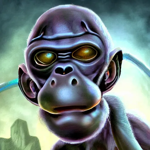 Prompt: a alien monkey from half - life, digital art