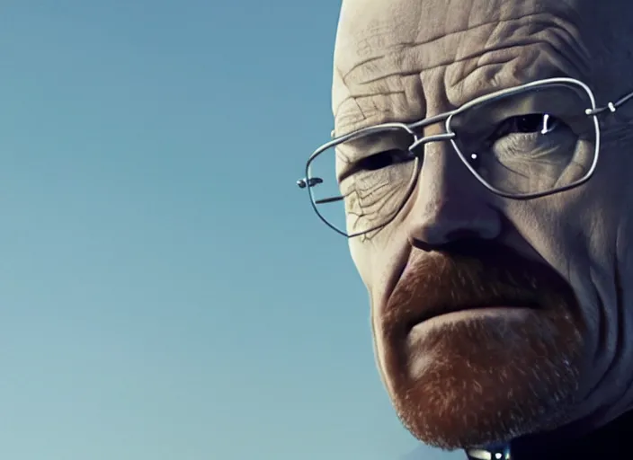 Image similar to film still of Walter White as Gordan Freeman in the Half Life Movie, 4k