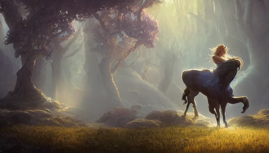 Prompt: a beautiful painting of the last unicorn, ray traced lighting by rudy siswanto and greg rutkowski