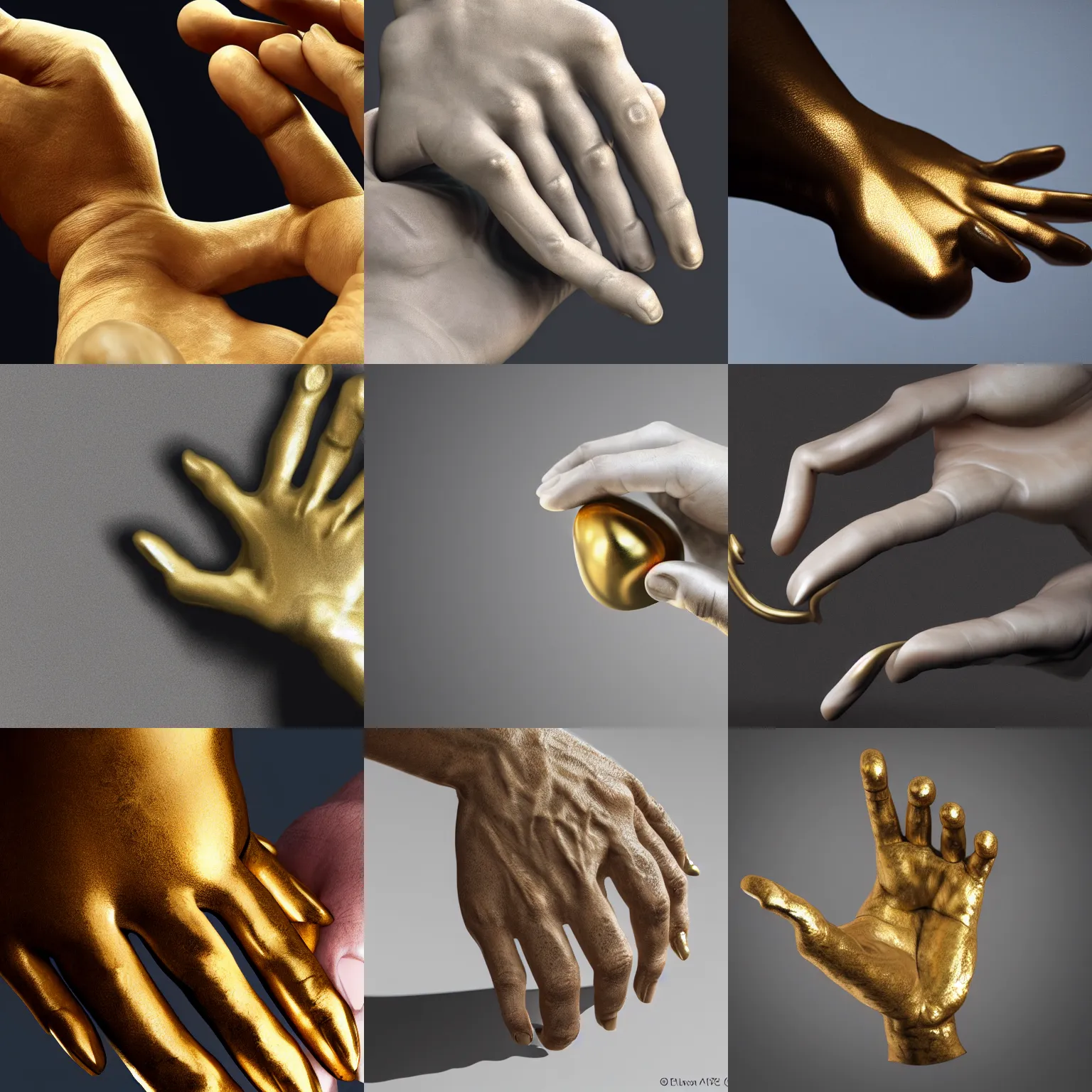 Prompt: artistic render of a hand, marble, gold, 4 k, 8 k, ultra realistic, hyperrealistic, extreme details, unreal engine 5, masterpiece