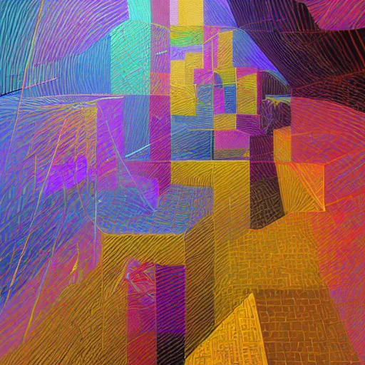 Prompt: portrait and landscape painting on a wall. visual but generative art, polished and fully lit environments elements and characters vibrant colors glistening geometric with fibonacci spacing high definition, axonometric drawings, liminal diffusion, liminal spaces and environments, latent space environment chirality expression. think like a baby.