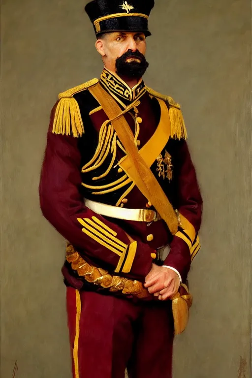 Prompt: full body portrait of the dictator of the sacramento kings, 1 8 8 9, in full military garb, oil on canvas by william sidney mount, trending on artstation