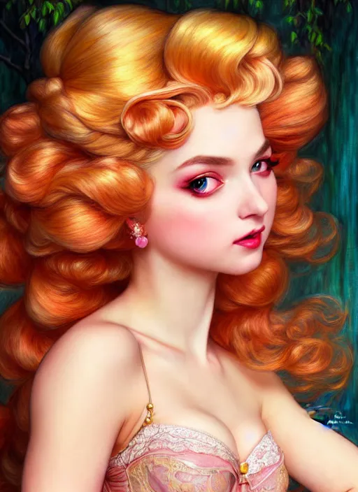 Prompt: glamorous princess peach portrait, bra, seductive eyes and face, elegant, lascivious pose, very detailed face, studio lighting, photorealism, portrait by Magali Villeneuve and Steve Argyle,Livia Prima,Mucha,dress,fantasy art,beautiful,artstation,trending on artstation,intricate details,alluring,masterpiece