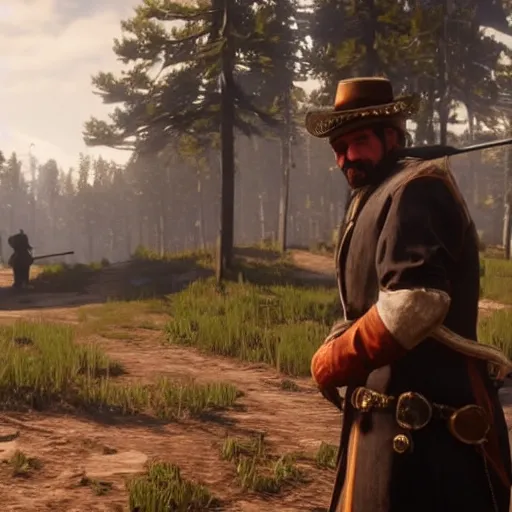 Image similar to A ukrainian cossack in Red Dead Redemption 2