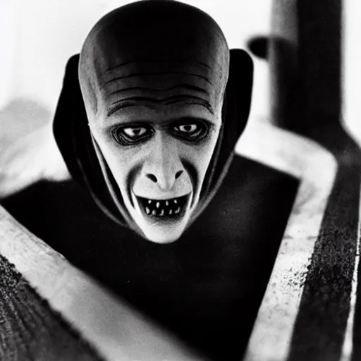 Image similar to portrait of nosferatu is doing bobsleigh alone, sport photography