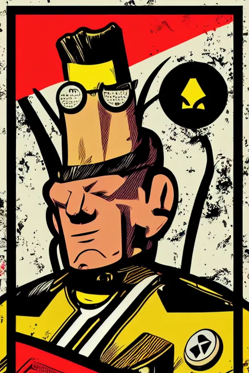 Image similar to fallout 7 6 retro futurist illustration art by butcher billy, sticker, colorful, illustration, highly detailed, simple, smooth and clean vector curves, no jagged lines, vector art, smooth andy warhol style