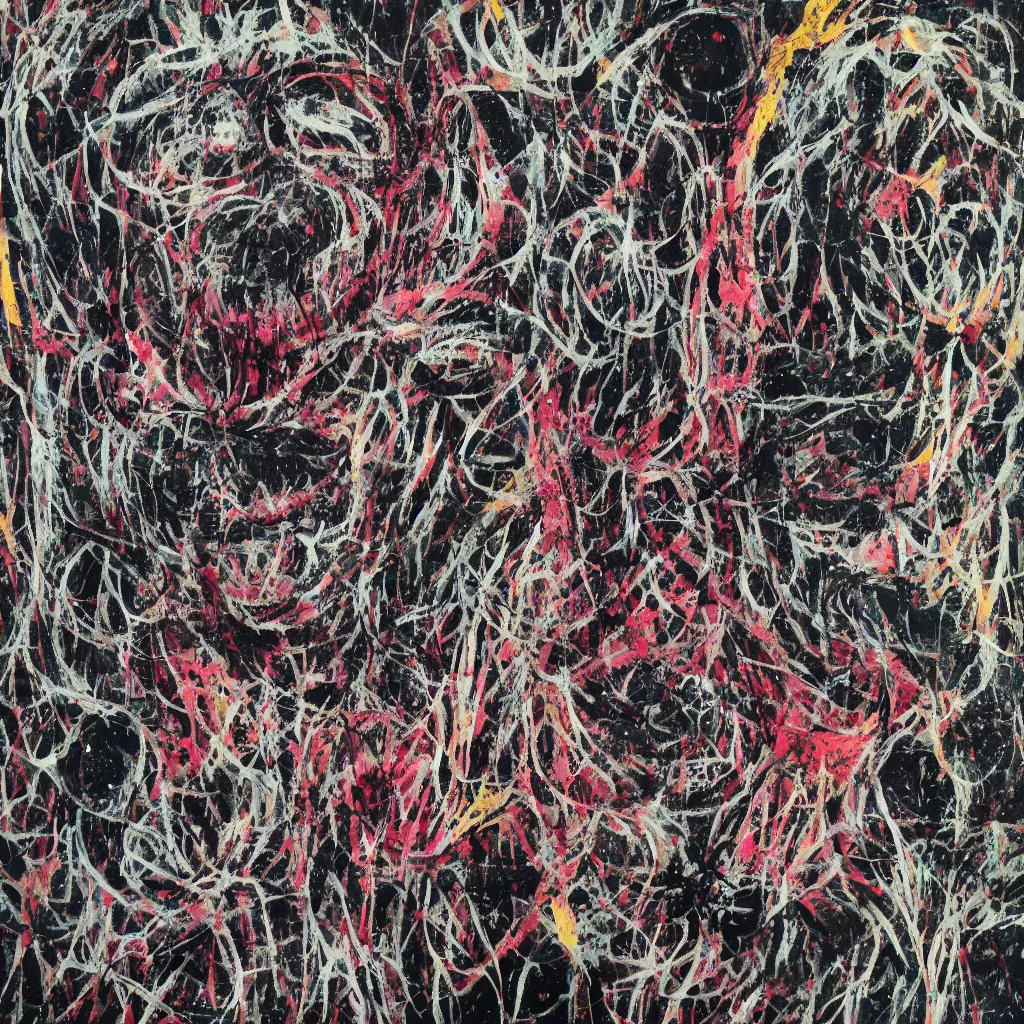 Image similar to camo made of teeth, smiling, abstract, francis bacon artwork, cryptic, dots, spots, stipple, lines, splotch, color tearing, pitch bending, faceless people, dark, ominous, eerie, hearts, minimal, points, technical, old painting, neon colors