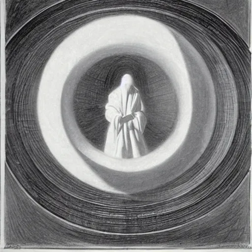 sketch of an omnipotent figure inside a void creating | Stable ...