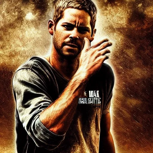 Image similar to paul walker is warching the earth from heaven, amazing digital art, highly detailed, trending on artstation