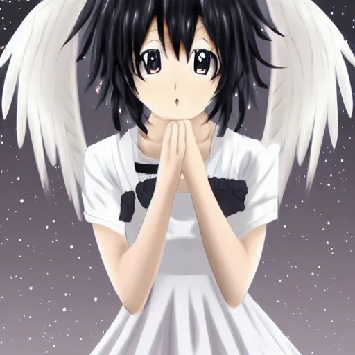 crying anime angel girl