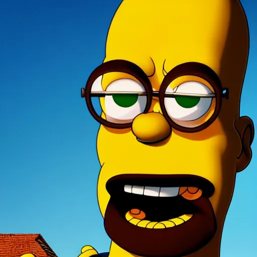 Image similar to Jim Carrey as Homer Simpson, 4k, artstation, cgsociety, award-winning, masterpiece, stunning, beautiful, glorious, powerful, fantasy art