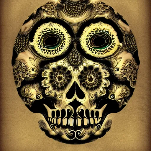 Prompt: fractal skull